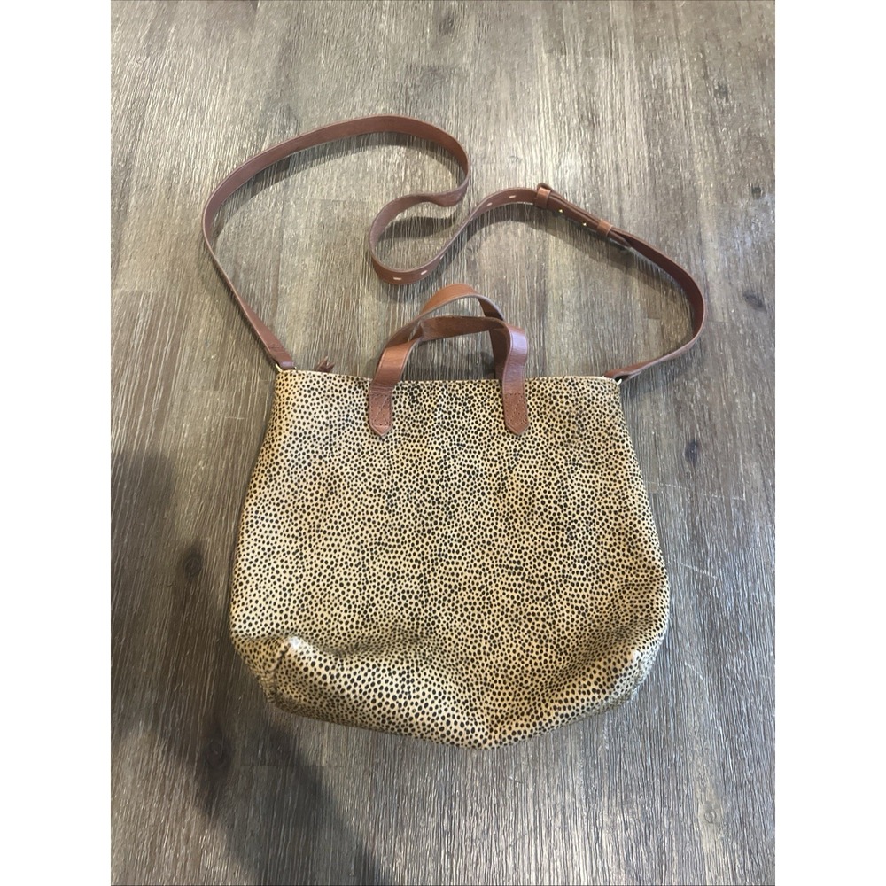 Madewell Brown Cheetah Leopard Print Calf Hair Leather Crossbody Bag Purse